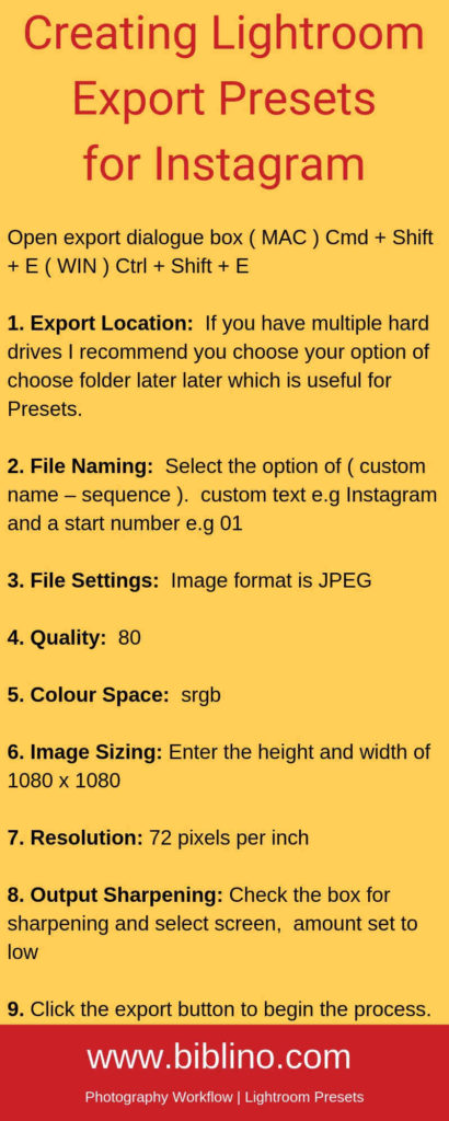 Exporting your photos from Lightroom to Instagram