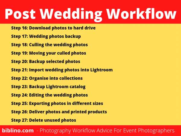 Post Wedding Workflow