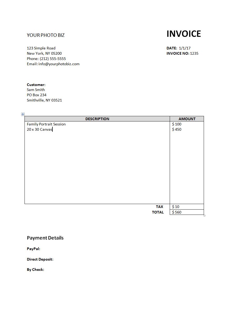 Invoice Simple Template from www.biblino.com